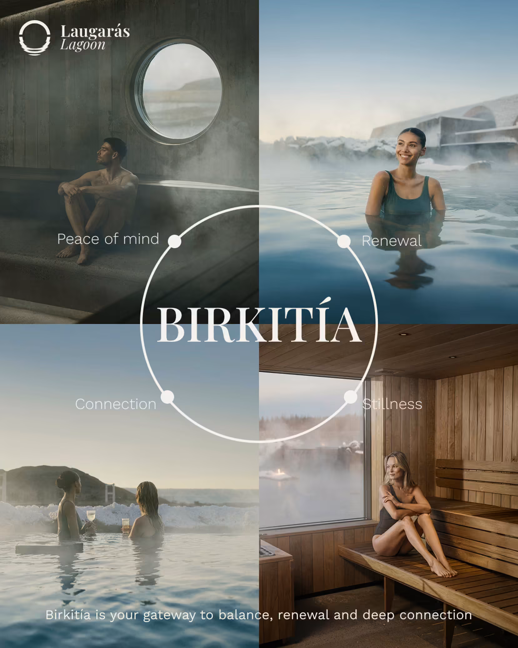Birkitía: guests in the lagoon, the sauna and the relaxation area