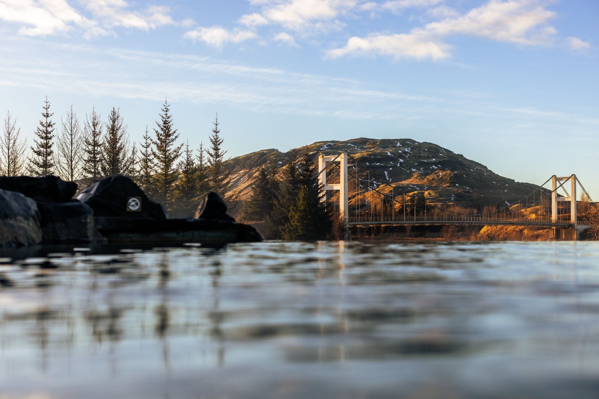 The lagoon at Laugarás Lagoon