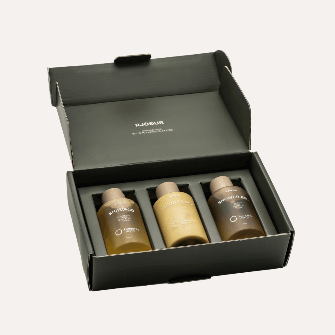giftset of 3 rjóður products in a box